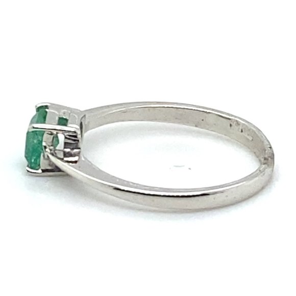 Swat Valley Emerald .50ct Solid 18K White Gold Ring - Picture 6 of 6